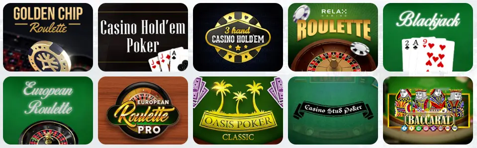 Giochi da tavolo al 21 Grand Casino